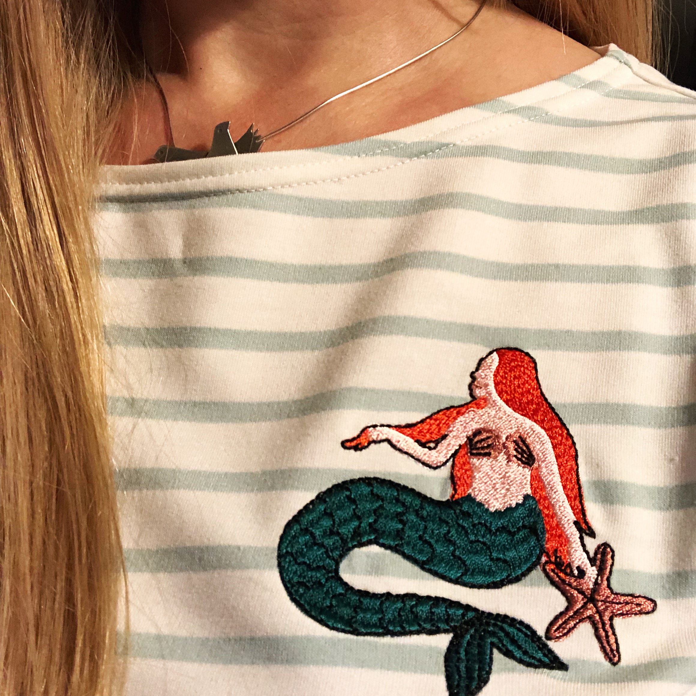 Middle aged beauty blogger mermaid top