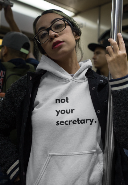 Feminist hoodie - not your secretary jumper